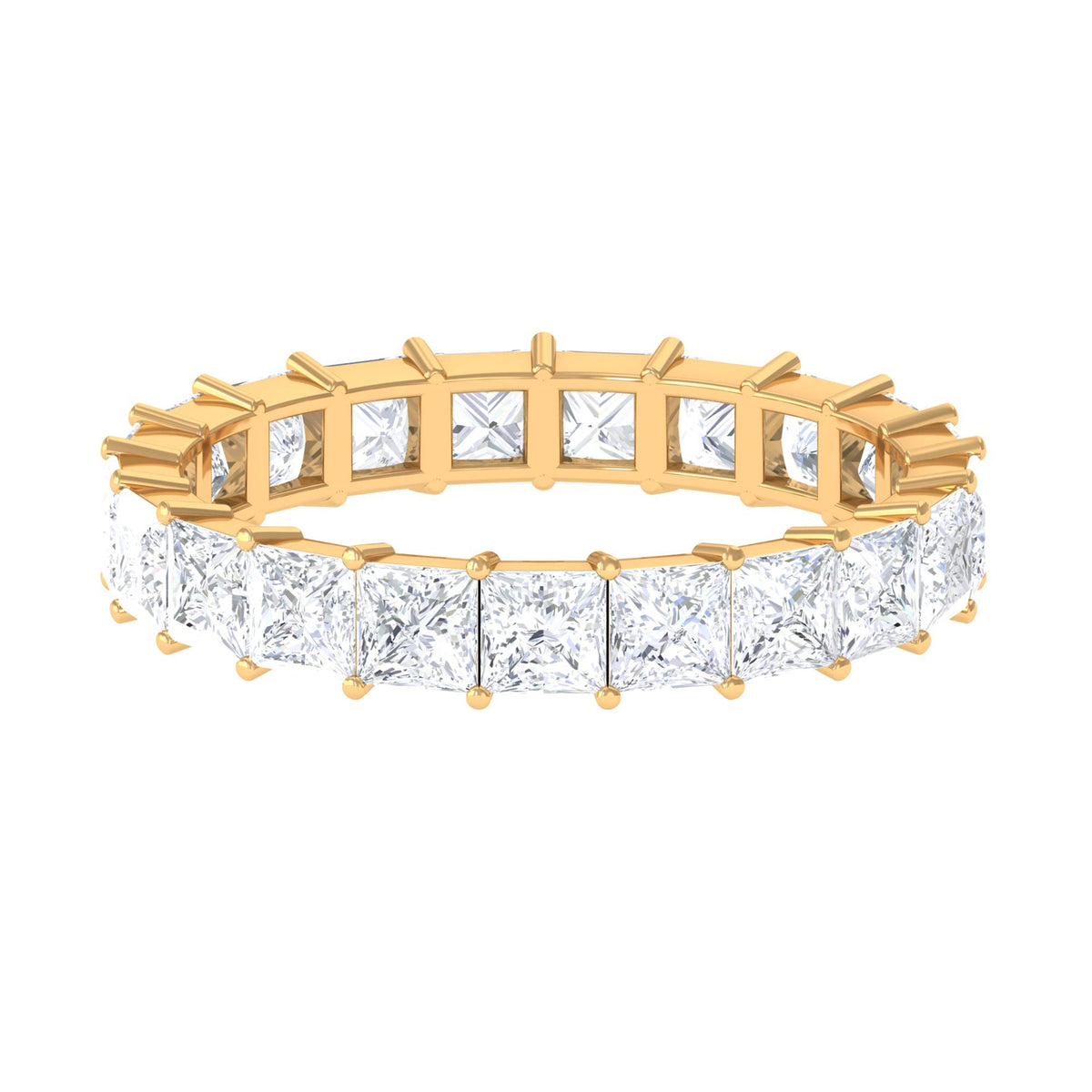 3.5 CT Princess Cut Zircon Eternity Band Ring in Gold