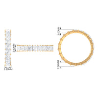 3.5 CT Princess Cut Zircon Eternity Band Ring in Gold