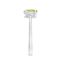 Natural Solitaire 1 Carat Peridot Oval Engagement Ring with Diamond