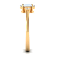 1 CT Oval Moonstone Solitaire Ring with Diamond Accent