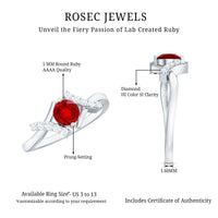 Lab Created Ruby and Diamond Promise Ring for Her
