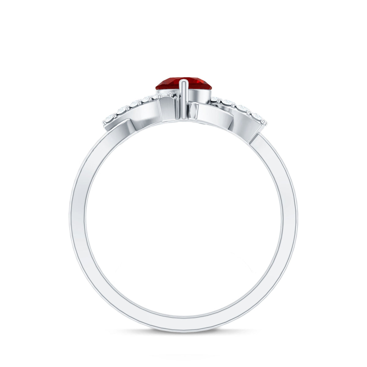 Lab Created Ruby and Diamond Promise Ring for Her