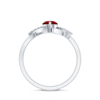 Lab Created Ruby and Diamond Promise Ring for Her