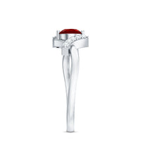 Lab Created Ruby and Diamond Promise Ring for Her