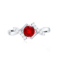 Lab Created Ruby and Diamond Promise Ring for Her