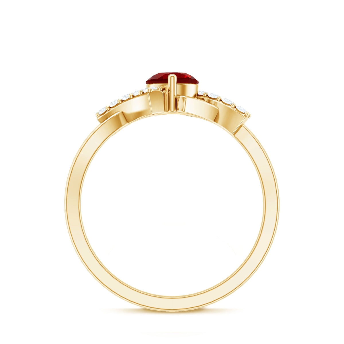 Lab Created Ruby and Diamond Promise Ring for Her
