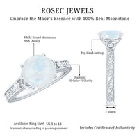 1 CT Solitaire Moonstone Celtic Knot Ring with Diamond