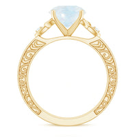 1 CT Solitaire Moonstone Celtic Knot Ring with Diamond