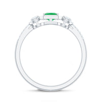Princess Cut Emerald Classic Vintage Engagement Ring Diamond