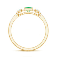 Princess Cut Emerald Classic Vintage Engagement Ring Diamond