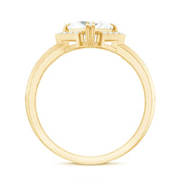 Princess Cut Certified Moissanite Halo Engagement Ring