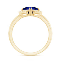 Certified 1.5 Carat Princess Cut Lab Grown Blue Sapphire Diamond Engagement Ring
