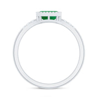 Natural Emerald Diamond Emerald Cut Engagement Ring in East West Style