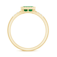 Natural Emerald Diamond Emerald Cut Engagement Ring in East West Style