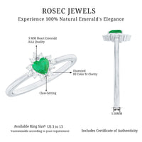 Heart Shape Emerald and Diamond Promise Ring