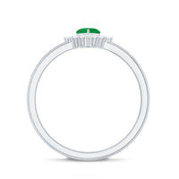 Heart Shape Emerald and Diamond Promise Ring