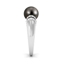 8.75 CT Tahitian Pearl and Diamond Engagement Ring