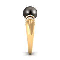 8.75 CT Tahitian Pearl and Diamond Engagement Ring