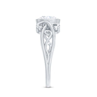 Vintage Style Cushion Moissanite Solitaire Ring in Bezel Setting