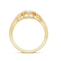 Cushion Cut Cubic Zirconia Vintage Inspired Solitaire Ring in Bezel Setting