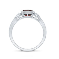Vintage Looking Garnet Cushion Cut Engagement Ring