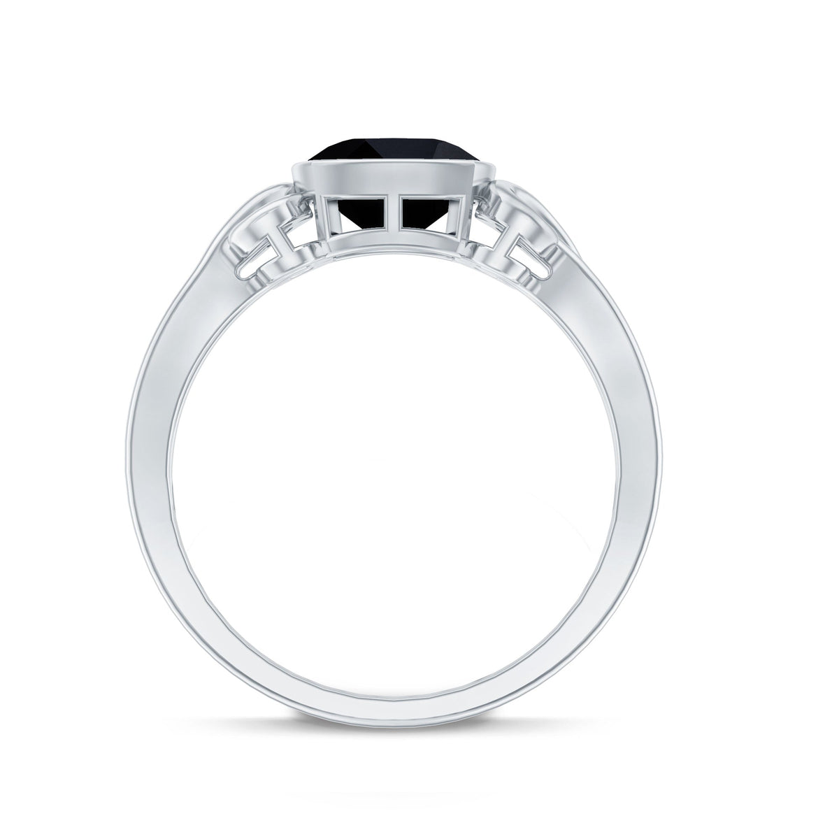 Vintage Style 2.8 Carat Lab Grown Black Diamond Cushion Cut Engagement Ring