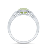 Vintage Style 2 Carat Peridot Cushion Cut Engagement Ring