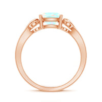 8mm Ethiopian Opal Vintage Engagement Ring With Certificate