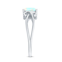 8mm Ethiopian Opal Vintage Engagement Ring With Certificate