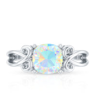 8mm Ethiopian Opal Vintage Engagement Ring With Certificate