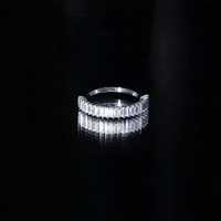 Certified Baguette Moissanite Half Eternity Band Ring
