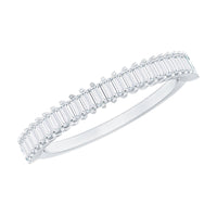 Certified Baguette Moissanite Half Eternity Band Ring