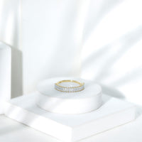 Certified Baguette Moissanite Half Eternity Band Ring
