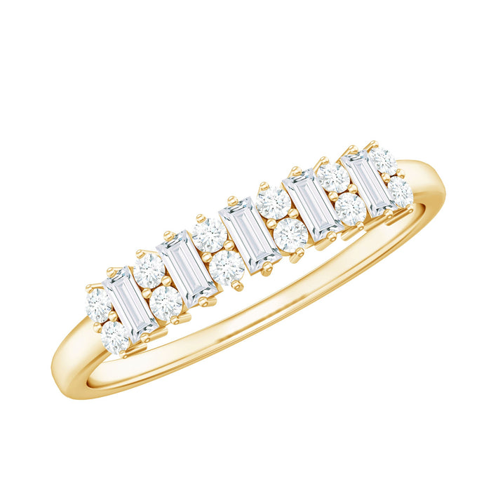 Rosec Jewels anniversary band ring featuring sparkling certified moissanite stones set in a elegant ring design