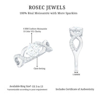 Cushion Cut Moissanite Infinity Band Engagement Ring