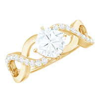Cushion Cut Moissanite Infinity Band Engagement Ring
