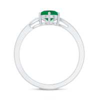 Certified Natural Emerald Promise Ring with Diamond