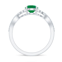 Nature Inspired Emerald Engagement Ring with Natural Diamond