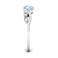 Nature Inspired Aquamarine Diamond Engagement Ring