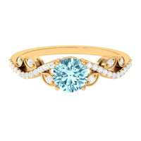 Nature Inspired Aquamarine Diamond Engagement Ring