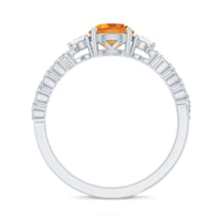 Designer Citrine Engagement Ring with Diamond