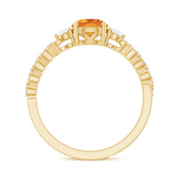 Designer Citrine Engagement Ring with Diamond