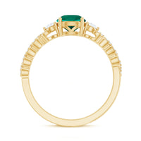 Certified Lab Grown Emerald Diamond Designer Engagement Ring