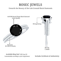 Certified 2 Carat Lab Grown Black and White Diamond Engagement Ring