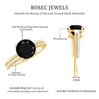 Certified 2 Carat Lab Grown Black and White Diamond Engagement Ring