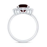 Nature Inspired Garnet Huge Engagement Ring With Certificate