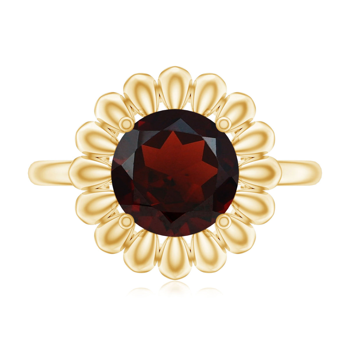 Nature Inspired Garnet Huge Engagement Ring With Certificate