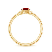Solitaire Lab Grown Ruby Flower Promise Ring for Her