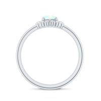 Natural Solitaire Ethiopian Opal Flower Promise Ring