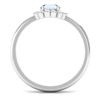 6MM Round Cut Solitaire Moonstone Flower Ring